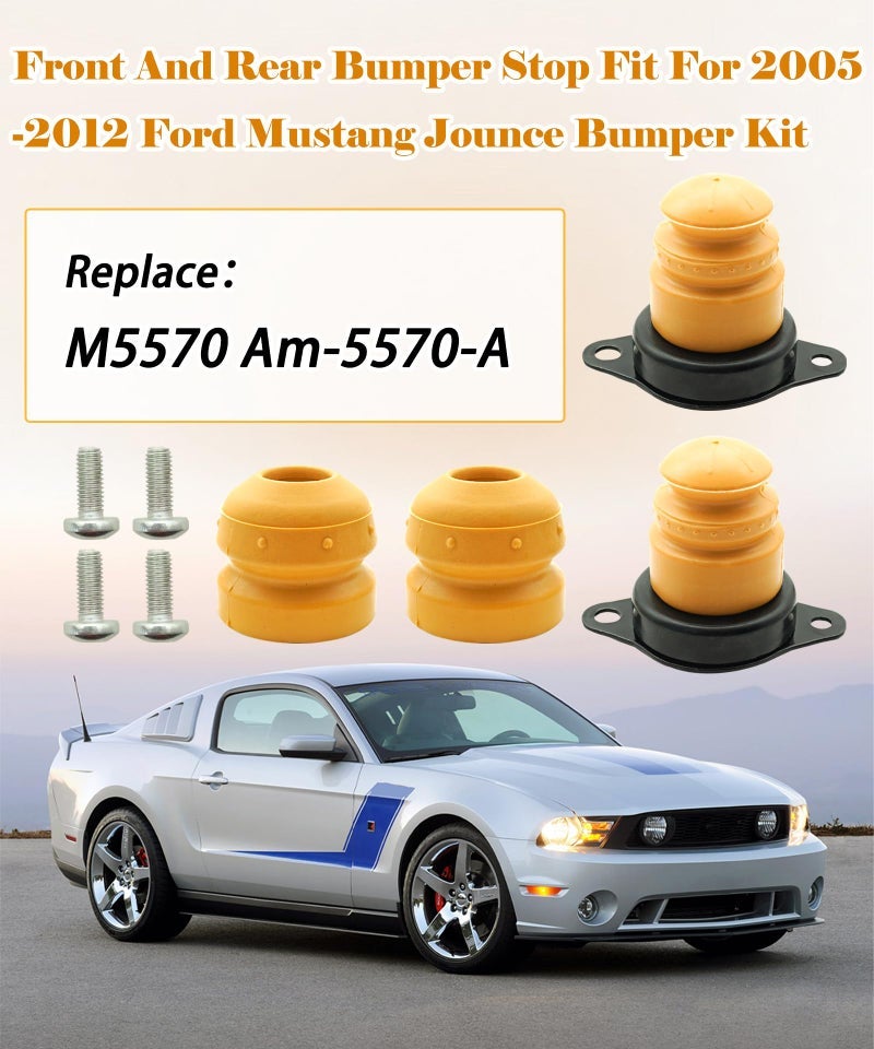 Maigoo M-5570-A Front And Rear Bumper Stop Fit For 2005-2012 Ford Mustang Jounce Bumper Kit Replace #M5570A-4PCS - Image 2